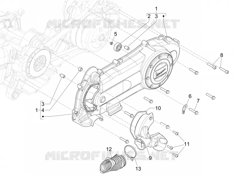 Crankcase cover - Crankcase cooling VESPA VESPA-SCOOTER 50 SPRINT 2024  Vespa Sprint S 50 E5