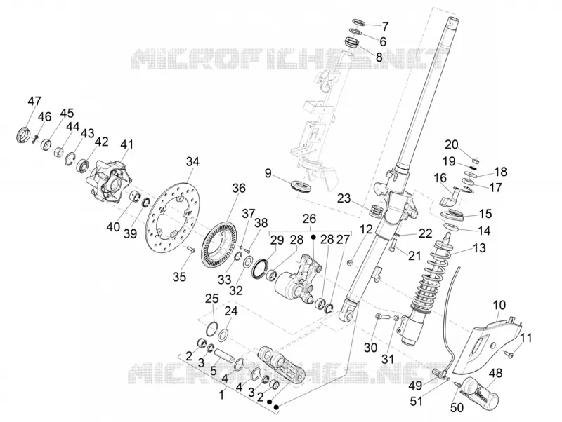Fork/steering tube - Steering bearing unit VESPA VESPA-SCOOTER 125 SPRINT 2024  Vespa Sprint S 125 E5+