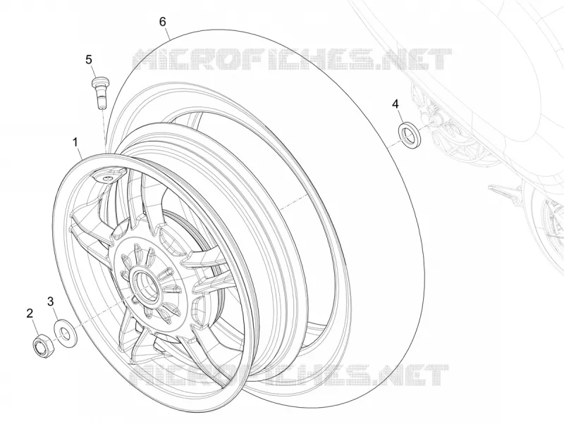 REAR WHEEL VESPA VESPA-SCOOTER 125 SPRINT 2024  Vespa Sprint S 125 E5+