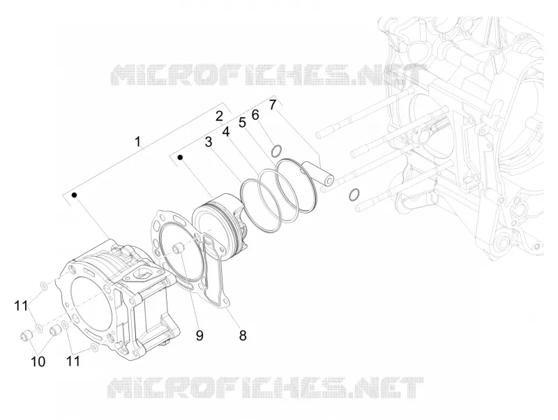 Cylinder-piston-wrist pin unit VESPA VESPA-SCOOTER 300 GTV 2023  Vespa GTV 300 HPE E5 ABS RST
