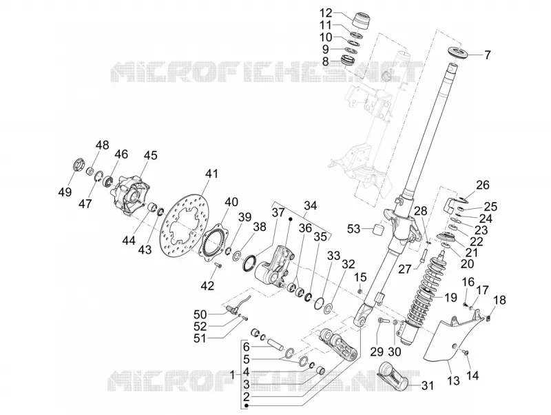 Fork/steering tube - Steering bearing unit VESPA VESPA-SCOOTER 300 GTV 2023  Vespa GTV 300 HPE E5 ABS RST