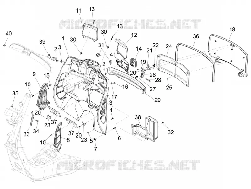 Front glove-box - Knee-guard panel VESPA VESPA-SCOOTER 310 GTV 2025  Vespa GTV 310 E5+ ABS ASR