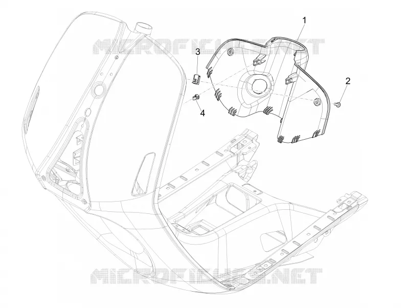 Front glove-box - Knee-guard panel VESPA VESPA-SCOOTER 150 946 2023  Vespa 946 150 E5 10° Anniversario