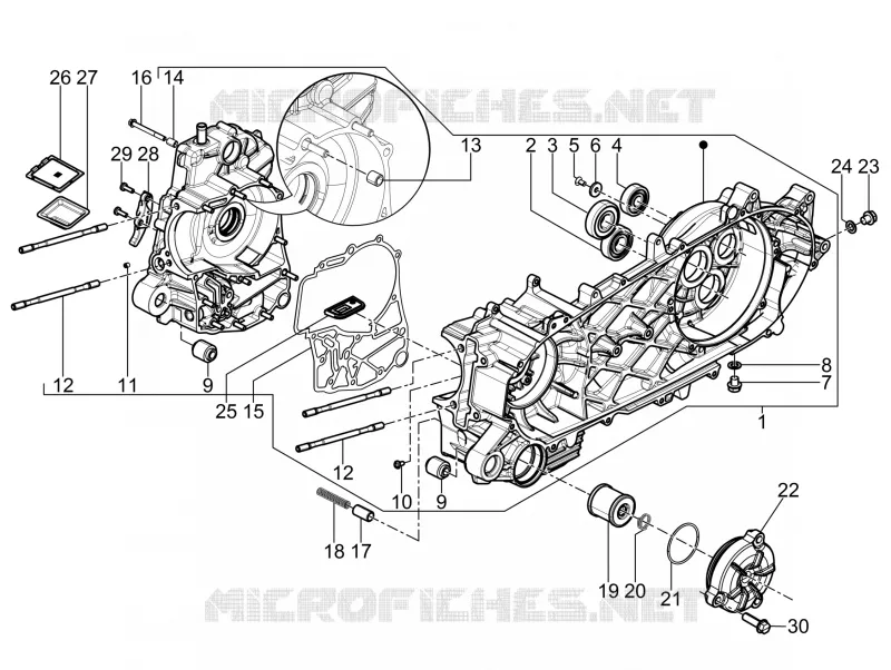 Crankcase PIAGGIO PIAGGIO-SCOOTER 350 BEVERLY 2013  Beverly 4T 4V ie E3 Sport Touring