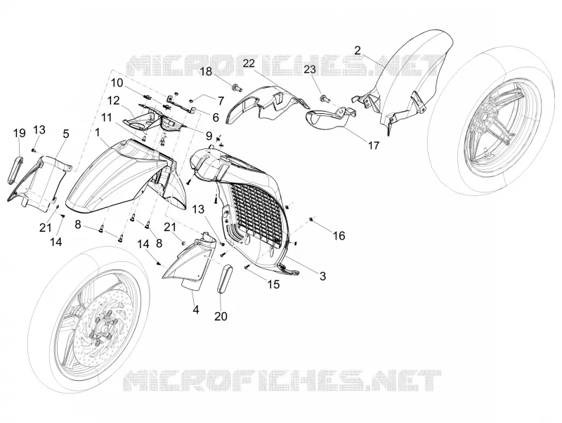 Wheel huosing - Mudguard PIAGGIO PIAGGIO-SCOOTER 350 BEVERLY 2013  Beverly 4T 4V ie E3 Sport Touring