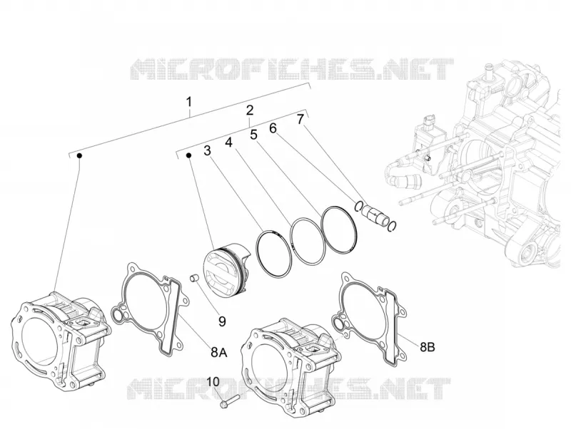 Cylinder-piston-wrist pin unit PIAGGIO PIAGGIO-SCOOTER 350 BEVERLY 2017  Beverly 4T ST ie ABS E4