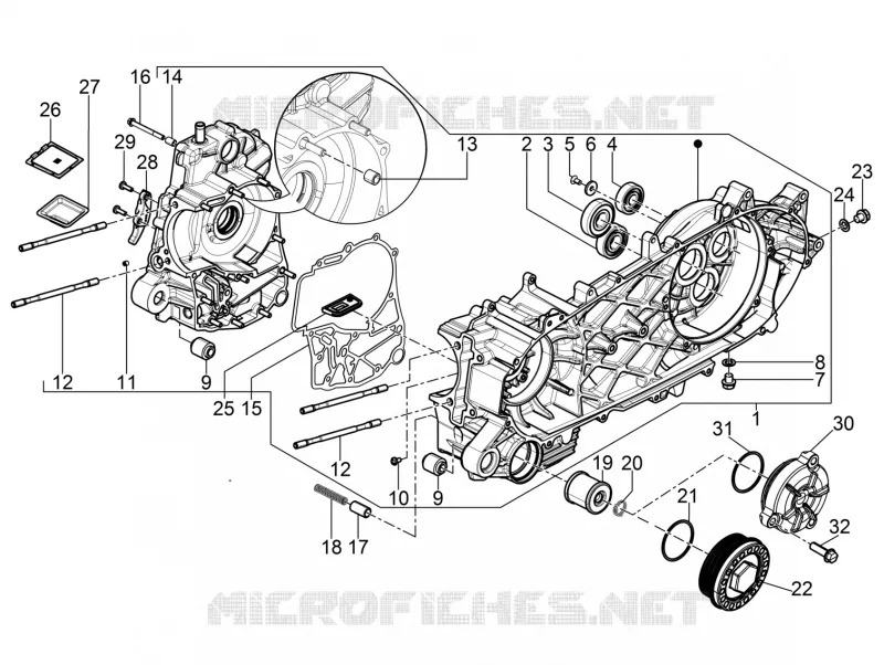 Crankcase PIAGGIO PIAGGIO-SCOOTER 350 BV 2014  BV 4T 4V ie E3