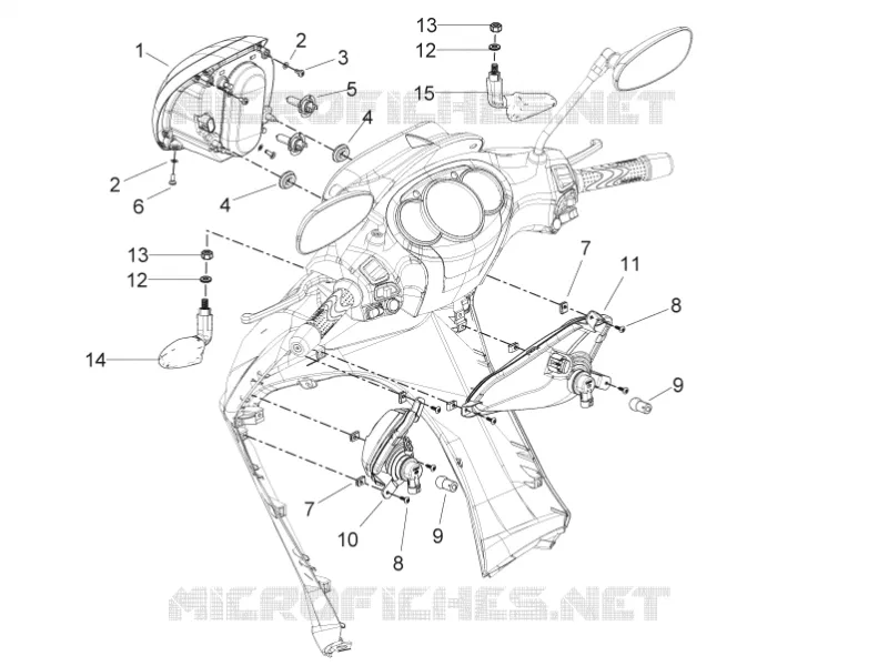 Front headlamps - Turn signal lamps PIAGGIO PIAGGIO-SCOOTER 350 BV 2013  BV 4T 4V ie E3