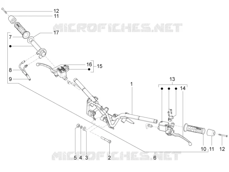 Handlebars - Master cil. PIAGGIO PIAGGIO-SCOOTER 350 BV 2012  BV 4T 4V ie E3