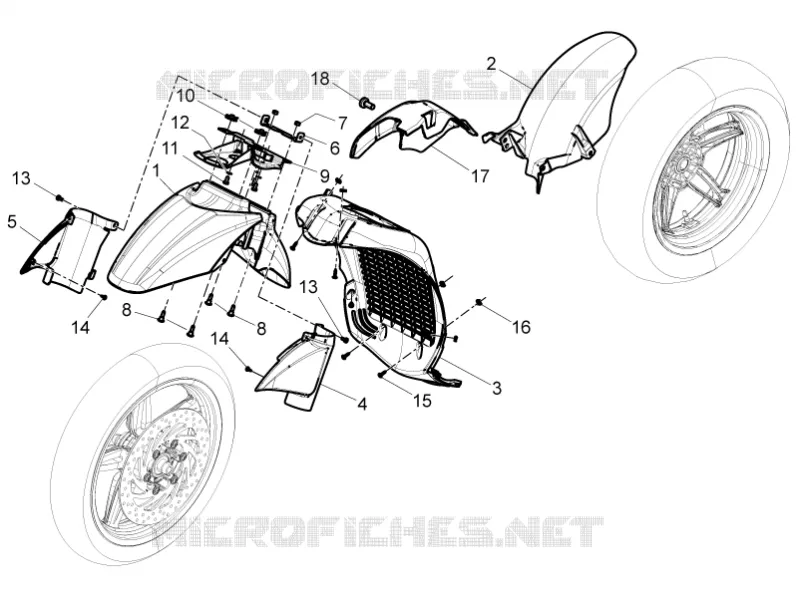 Wheel huosing - Mudguard PIAGGIO PIAGGIO-SCOOTER 350 BV 2013  BV 4T 4V ie E3