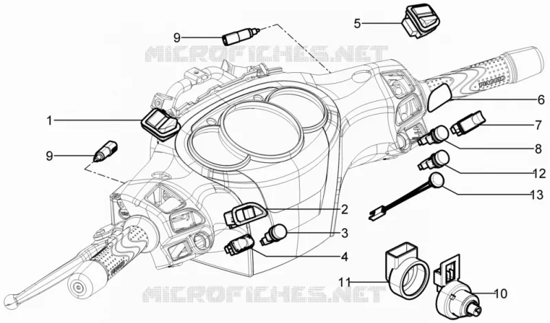 Selectors - Switches - Buttons PIAGGIO PIAGGIO-SCOOTER 350 BV 2015  BV 4T 4V ie E3 ABS