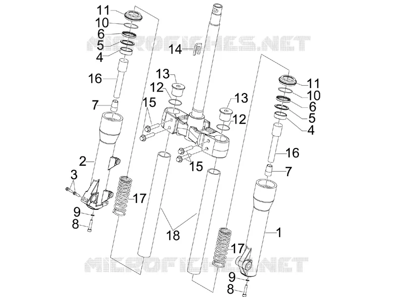 Fork's components (Kayaba) PIAGGIO PIAGGIO-SCOOTER 500 BEVERLY 2008  Beverly Cruiser E3