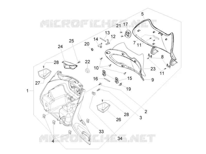 Front glove-box - Knee-guard panel PIAGGIO PIAGGIO-SCOOTER 500 BEVERLY 2012  Beverly Cruiser E3