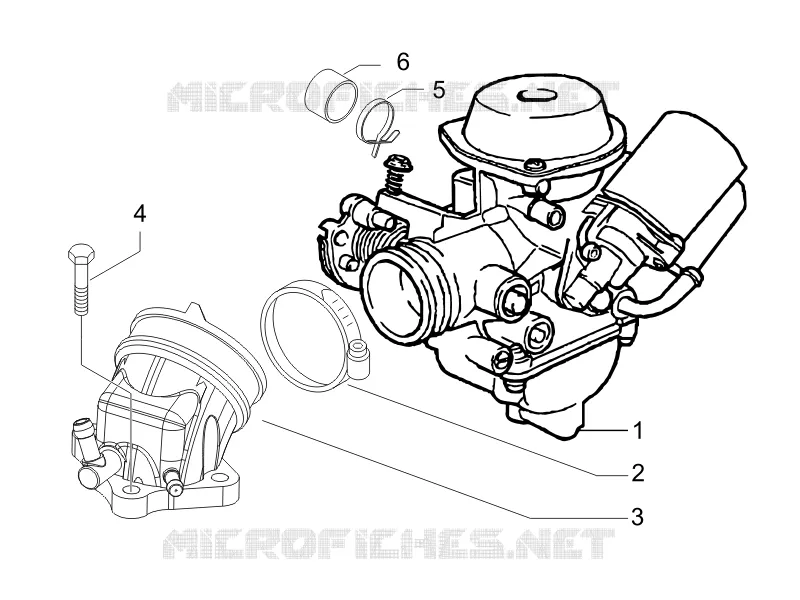 Carburettor, assembly - Union pipe PIAGGIO PIAGGIO-SCOOTER 125 CARNABY 2009  Carnaby 4T E3