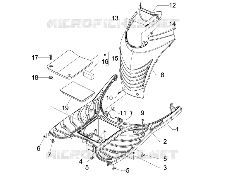 Central cover - Footrests PIAGGIO PIAGGIO-SCOOTER 125 CARNABY 2007  Carnaby 4T E3