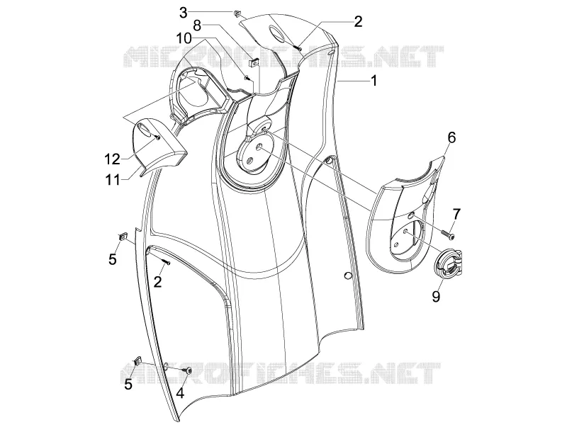 Front glove-box - Knee-guard panel PIAGGIO PIAGGIO-SCOOTER 200 CARNABY 2008  Carnaby 4T E3