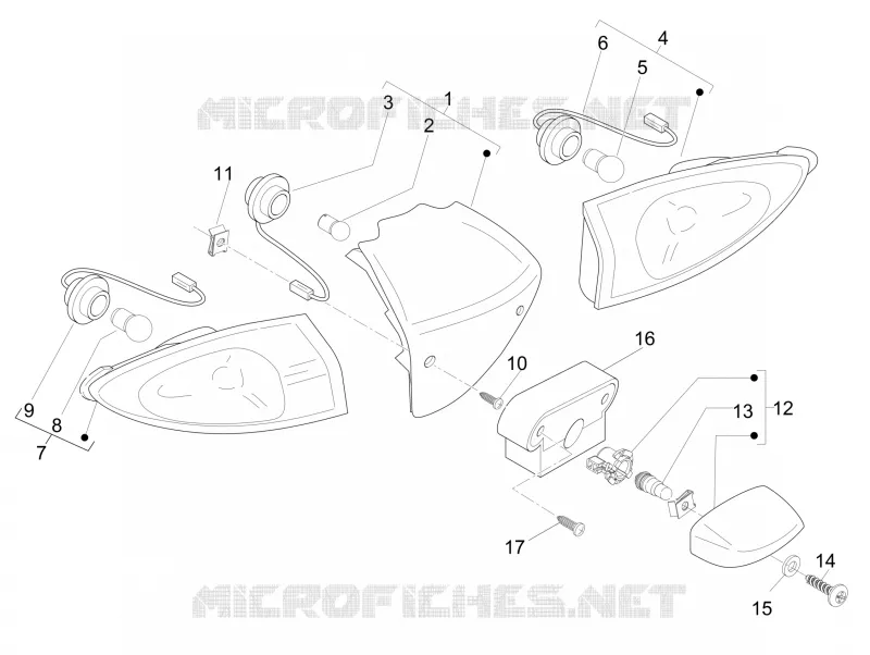 Rear headlamps - Turn signal lamps PIAGGIO PIAGGIO-SCOOTER 100 FLY 2008  Fly 4T