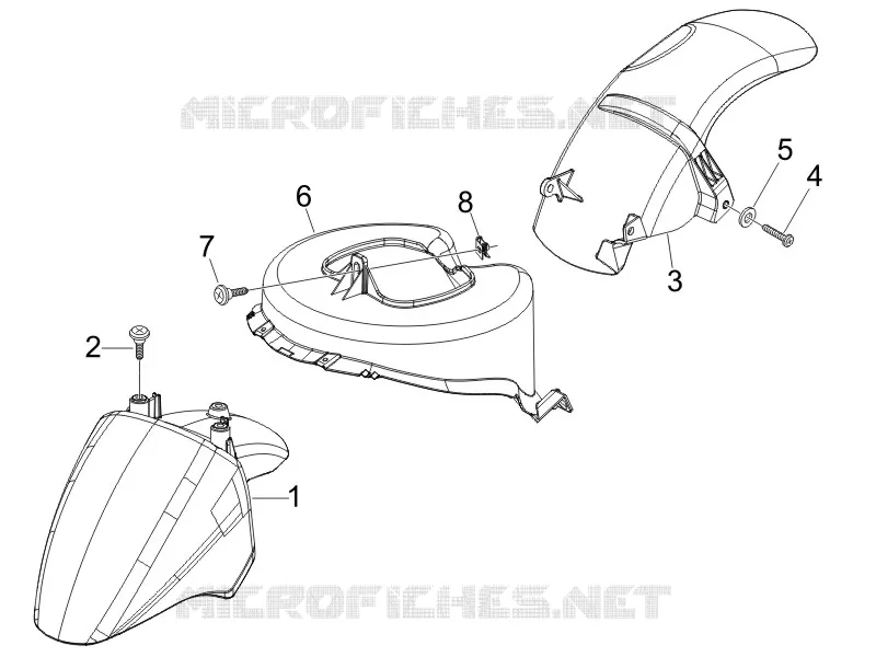 Wheel huosing - Mudguard PIAGGIO PIAGGIO-SCOOTER 100 FLY 2012  Fly 4T
