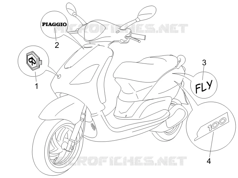 Plates - Emblems PIAGGIO PIAGGIO-SCOOTER 50 ZIP 1995  Zip
