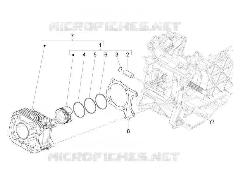 Cylinder-piston-wrist pin unit PIAGGIO PIAGGIO-SCOOTER 125 FLY 2014  Fly 4T/3V ie