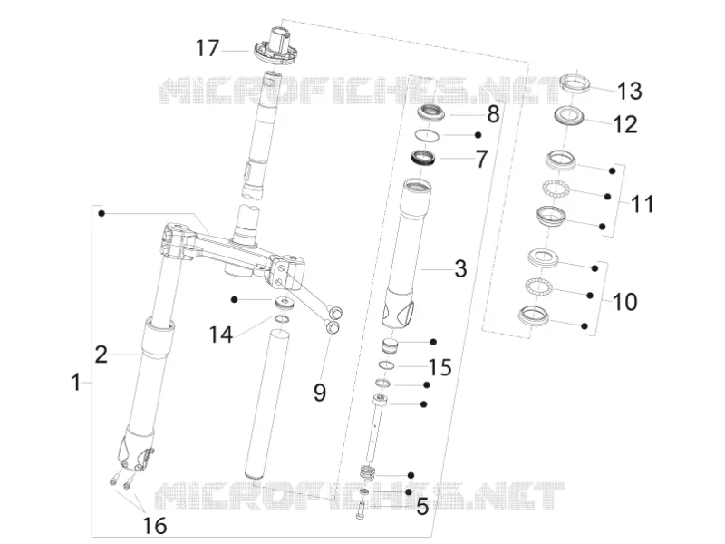 Fork/steering tube - Steering bearing unit PIAGGIO PIAGGIO-SCOOTER 125 FLY 2013  Fly 4T/3V ie