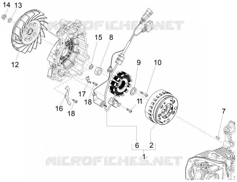Flywheel magneto PIAGGIO PIAGGIO-SCOOTER 125 FLY 2013  Fly 4T/3V ie E3 LEM