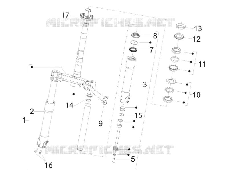 Fork/steering tube - Steering bearing unit PIAGGIO PIAGGIO-SCOOTER 125 FLY 2013  Fly 4T/3V ie E3 LEM