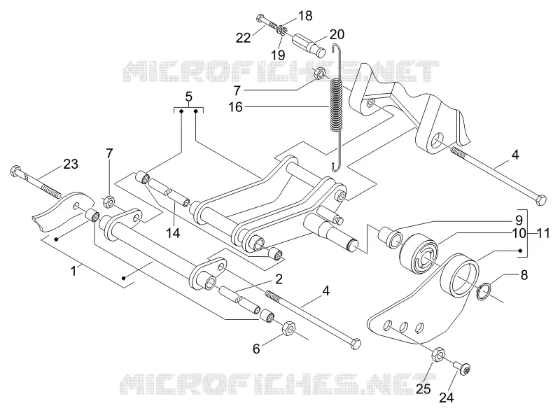 Swinging arm PIAGGIO PIAGGIO-SCOOTER 125 FLY 2008  Fly 4T E3