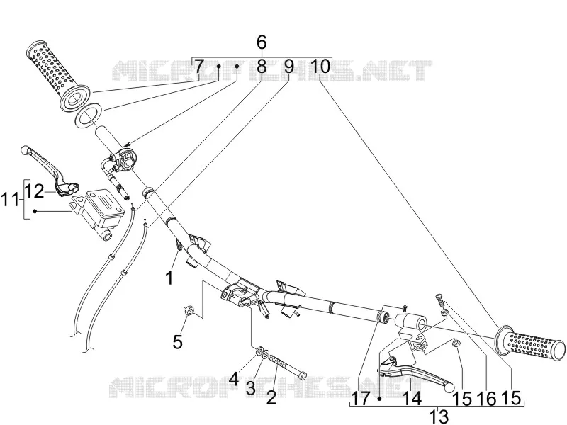 Handlebars - Master cil. PIAGGIO PIAGGIO-SCOOTER 125 FLY 2009  Fly 4T E3