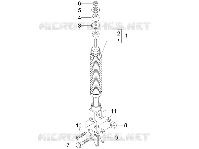 Rear suspension - Shock absorber/s PIAGGIO PIAGGIO-SCOOTER 125 FLY 2011  Fly 4T E3