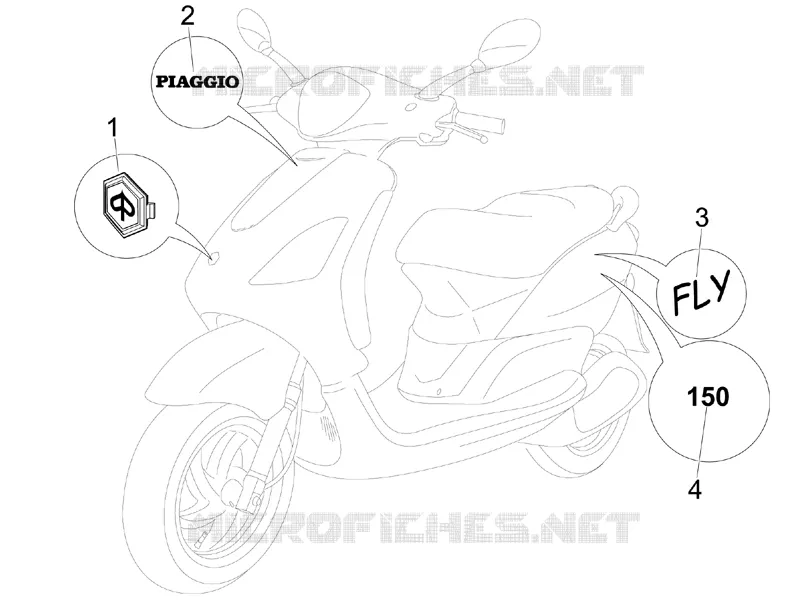 Plates - Emblems PIAGGIO PIAGGIO-SCOOTER 150 FLY 2006  Fly 4T