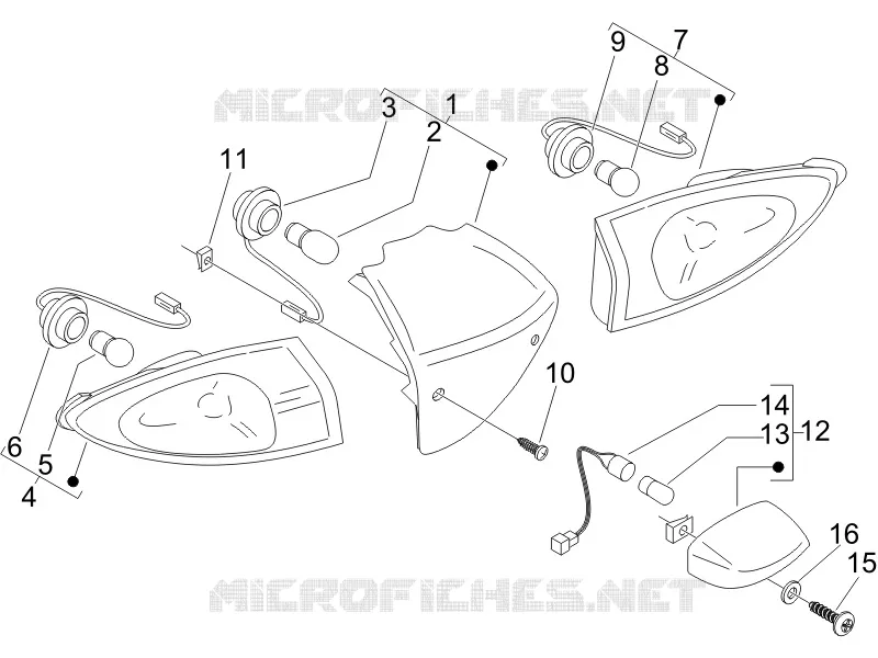 Rear headlamps - Turn signal lamps PIAGGIO PIAGGIO-SCOOTER 150 FLY 2006  Fly 4T