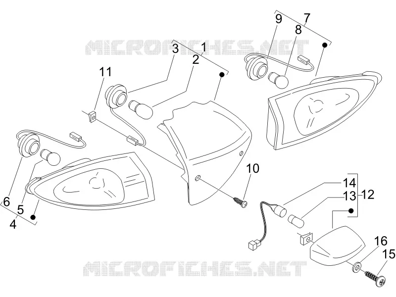 Rear headlamps - Turn signal lamps PIAGGIO PIAGGIO-SCOOTER 150 FLY 2007  Fly 4T