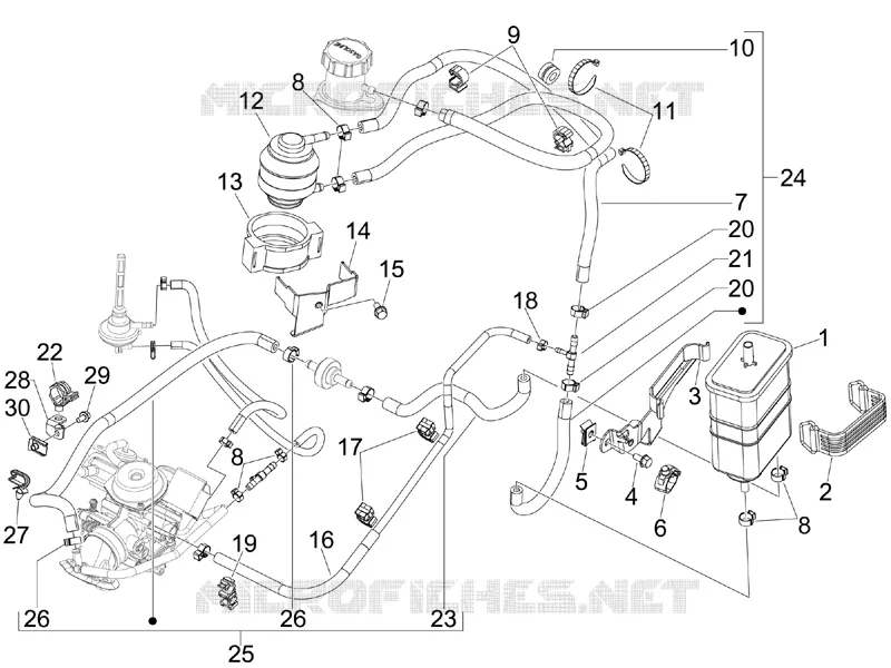 Anti-percolation system PIAGGIO PIAGGIO-SCOOTER 150 FLY 2010  Fly 4T