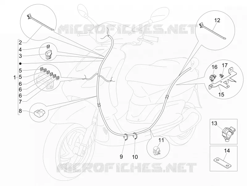 Main cable harness PIAGGIO PIAGGIO-SCOOTER 150 FLY 2016  Fly 4T 3V ie