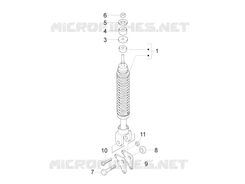 Rear suspension - Shock absorber/s PIAGGIO PIAGGIO-SCOOTER 150 FLY 2015  Fly 4T 3V ie