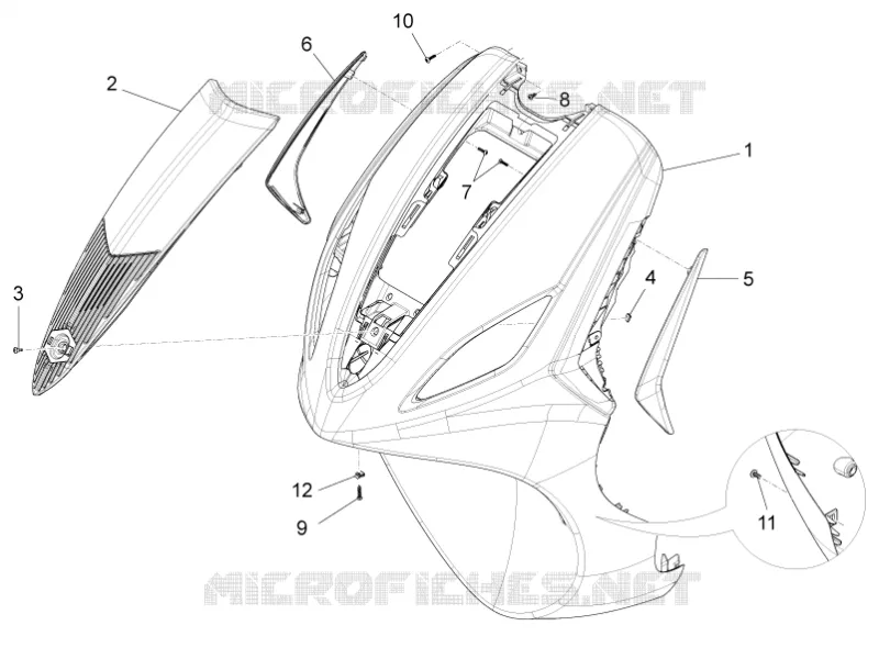 Front shield PIAGGIO PIAGGIO-SCOOTER 150 FLY 2013  Fly 4T E2-E3