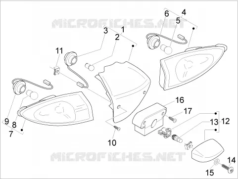 Rear headlamps - Turn signal lamps PIAGGIO PIAGGIO-SCOOTER 150 FLY 2009  Fly 4T E3