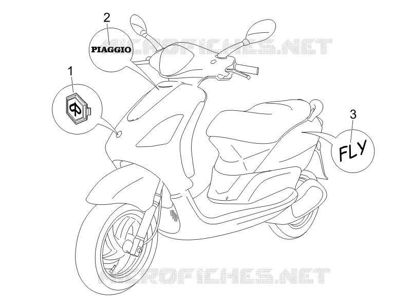 Plates - Emblems PIAGGIO PIAGGIO-SCOOTER 50 FLY 2007  Fly 2T