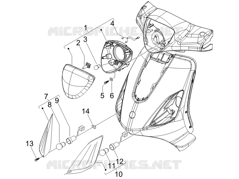 Front headlamps - Turn signal lamps PIAGGIO PIAGGIO-SCOOTER 50 FLY 2005  Fly 2T 25 Km/h (B-NL)