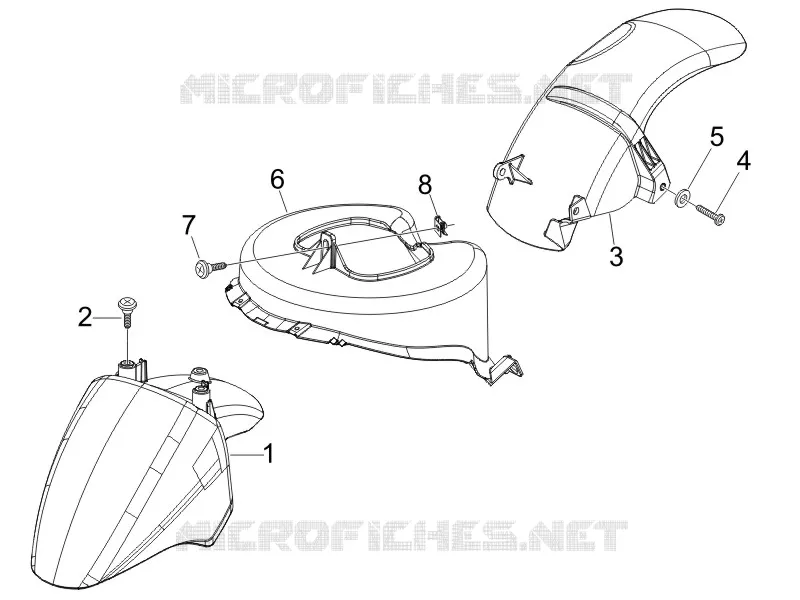 Wheel huosing - Mudguard PIAGGIO PIAGGIO-SCOOTER 50 FLY 2008  Fly 4T (25-30Km/h)