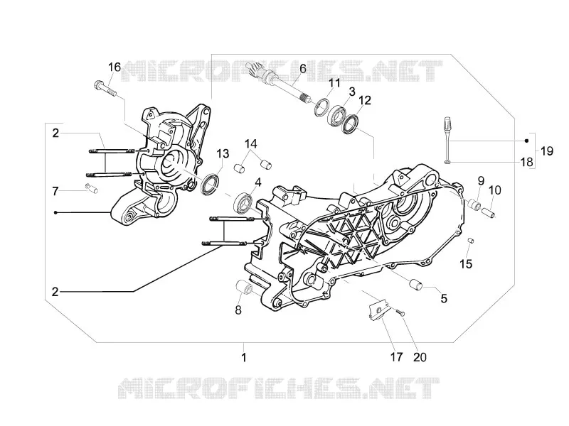 Crankcase PIAGGIO PIAGGIO-SCOOTER 50 FLY 2007  Fly 4T
