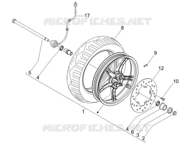 Front wheel PIAGGIO PIAGGIO-SCOOTER 50 FLY 2007  Fly 4T