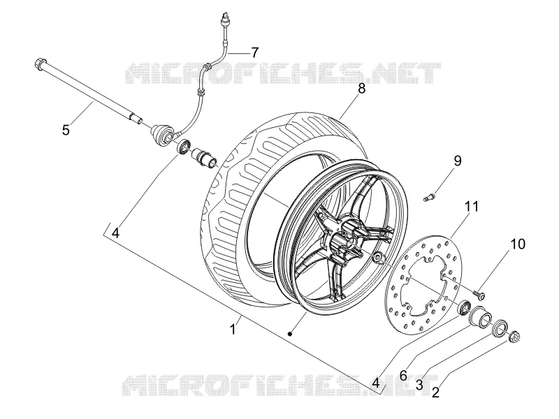 Front wheel PIAGGIO PIAGGIO-SCOOTER 50 FLY 2009  Fly 4T
