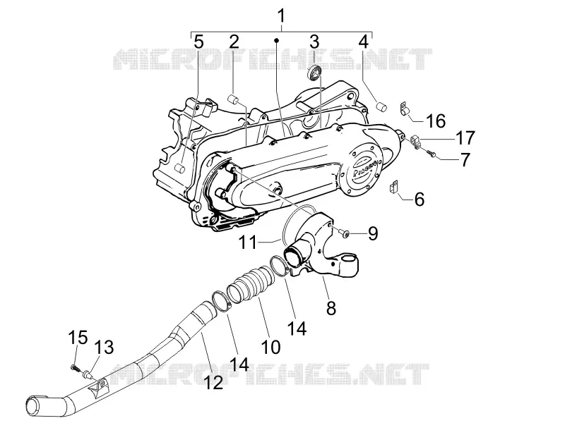 Crankcase cover - Crankcase cooling PIAGGIO PIAGGIO-SCOOTER 50 FLY 2007  Fly 4T 2V