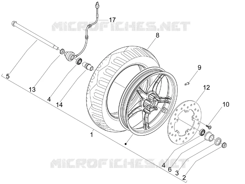 Front wheel PIAGGIO PIAGGIO-SCOOTER 50 FLY 2007  Fly 4T 2V