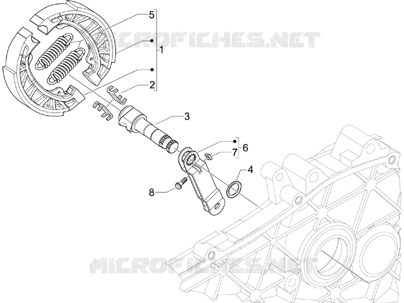 Rear brake - Brake jaw PIAGGIO PIAGGIO-SCOOTER 50 FLY 2006  Fly 4T 2V