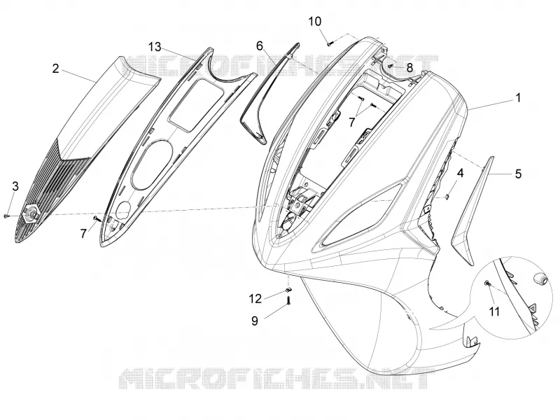 Front shield PIAGGIO PIAGGIO-SCOOTER 50 FLY 2013  Fly 4T 2V