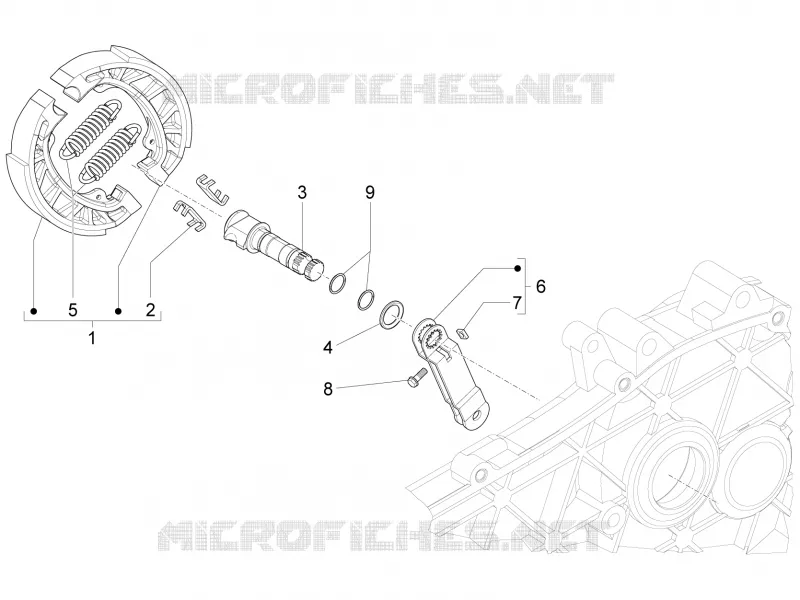 Rear brake - Brake jaw PIAGGIO PIAGGIO-SCOOTER 50 FLY 2014  Fly 4T 2V