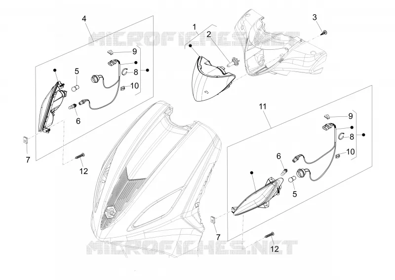 Front headlamps - Turn signal lamps PIAGGIO PIAGGIO-SCOOTER 50 FLY 2015  Fly 4T 2V 25-30Km/h